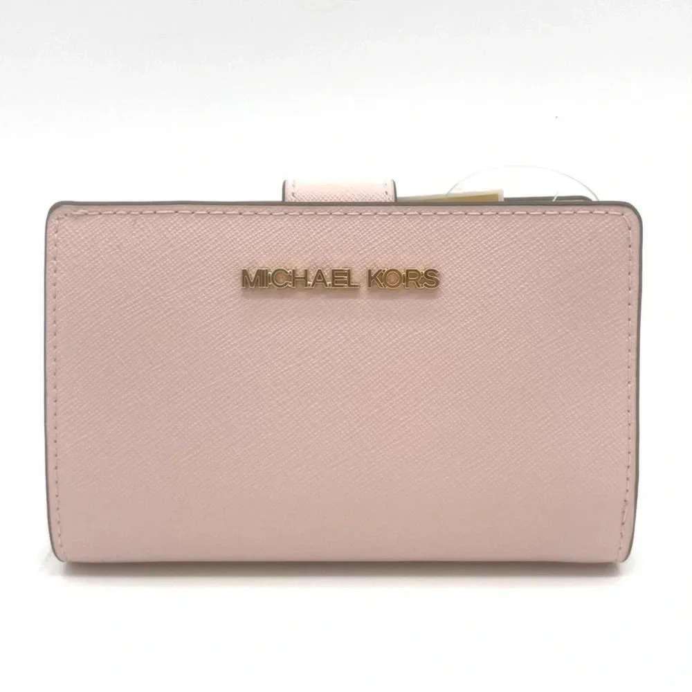 Michael Kors Medium Bifold Zip Chain Wallet Powder Blush (NWT)